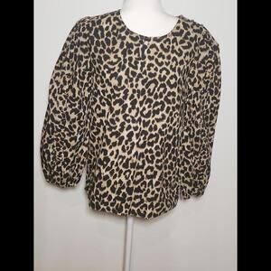 NWT J.CREW  leopard print e blouse MSRP $120, Sz M